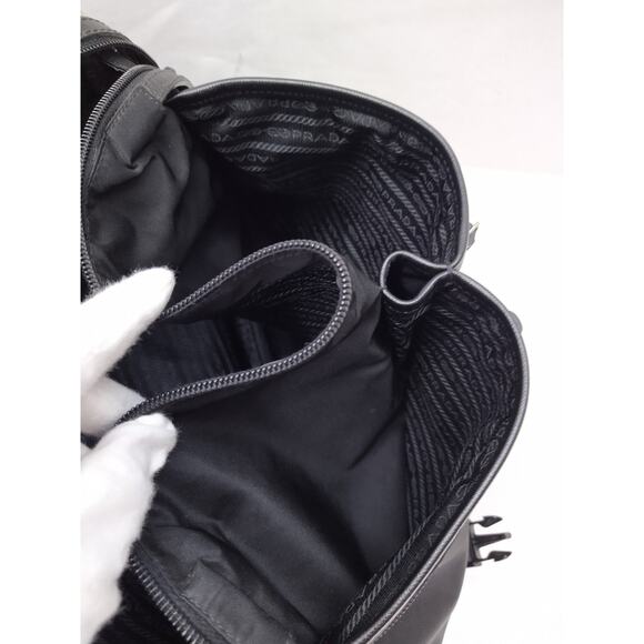 Prada Black Nylon Double Pushlock Flap Closure Messenger Crossbody Bag - Picture 10 of 16